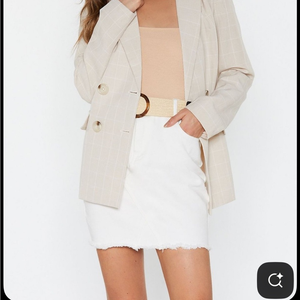 Nasty Gal Light Pink Plaid Blazer